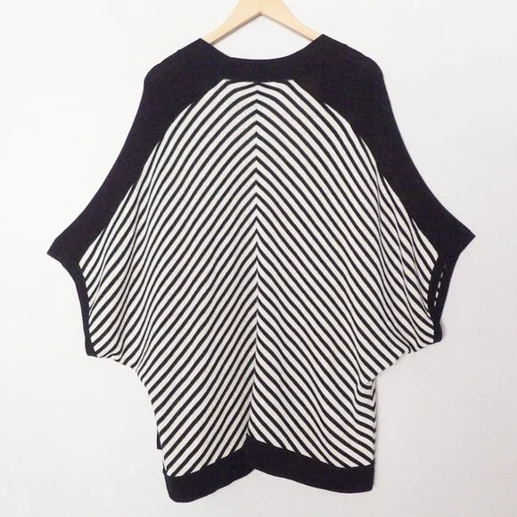 Chico's Travelers Collection Striped Cardigan Sweater Dolman Kimono Open Front L - Picture 6 of 16